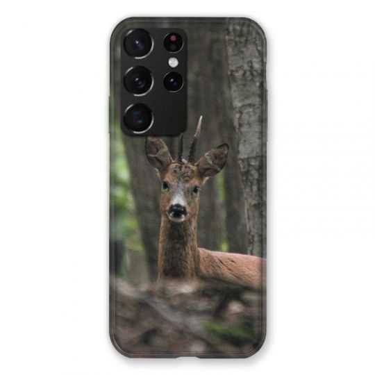 Coque Pour Samsung Galaxy S21 Ultra Chasse Chevreuil Bois
