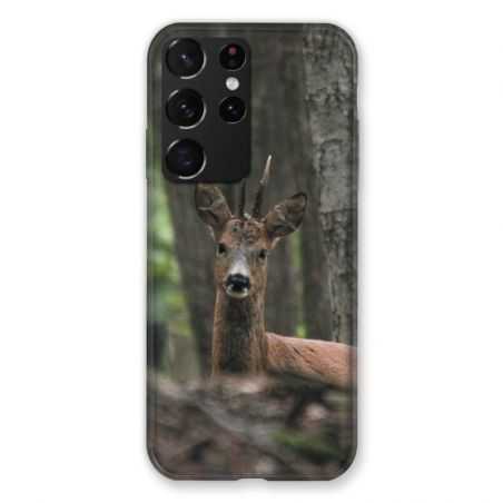 Coque Pour Samsung Galaxy S21 Ultra Chasse Chevreuil Bois