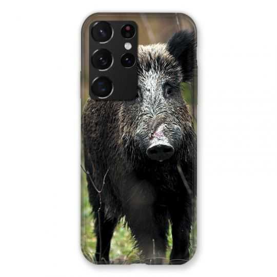 Coque Pour Samsung Galaxy S21 Ultra Chasse Sanglier bois