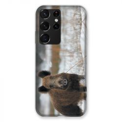 Coque Pour Samsung Galaxy S21 Ultra Chasse Sanglier Neige