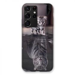 Coque Pour Samsung Galaxy S21 Ultra Chat Reflet