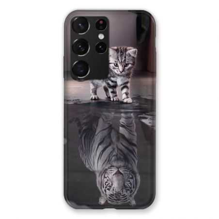 Coque Pour Samsung Galaxy S21 Ultra Chat Reflet