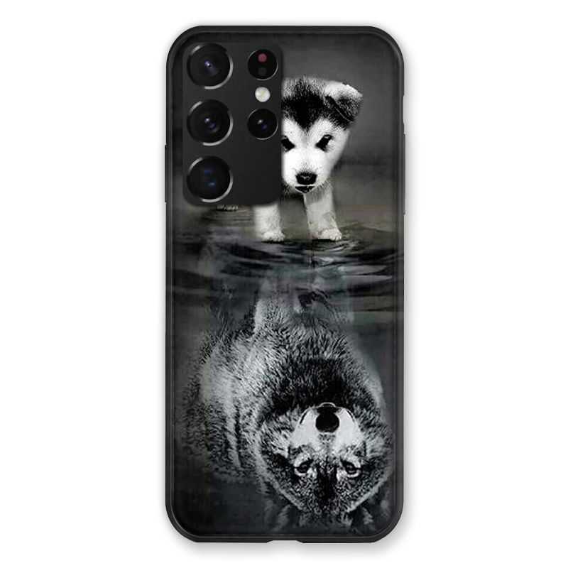 Coque Pour Samsung Galaxy S21 Ultra Chien Reflet