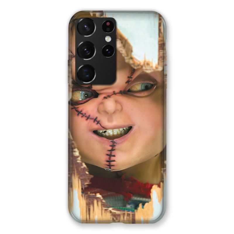 Coque Pour Samsung Galaxy S21 Ultra Chucky Blanc