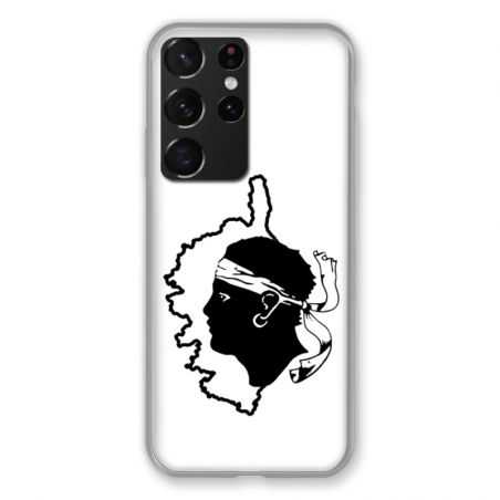 Coque Pour Samsung Galaxy S21 Ultra Corse Blanc