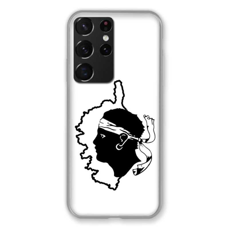 Coque Pour Samsung Galaxy S21 Ultra Corse Blanc