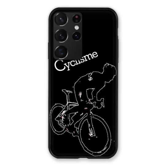 Coque Pour Samsung Galaxy S21 Ultra Cyclisme Ombre Blanche