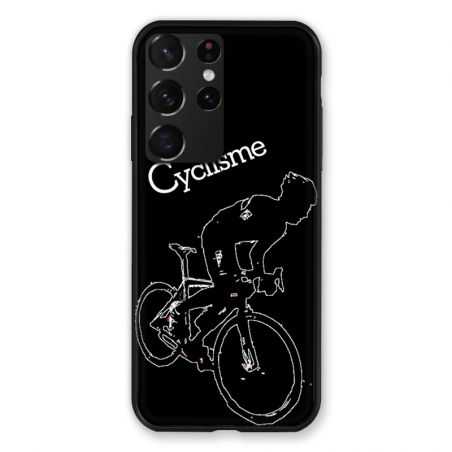 Coque Pour Samsung Galaxy S21 Ultra Cyclisme Ombre Blanche