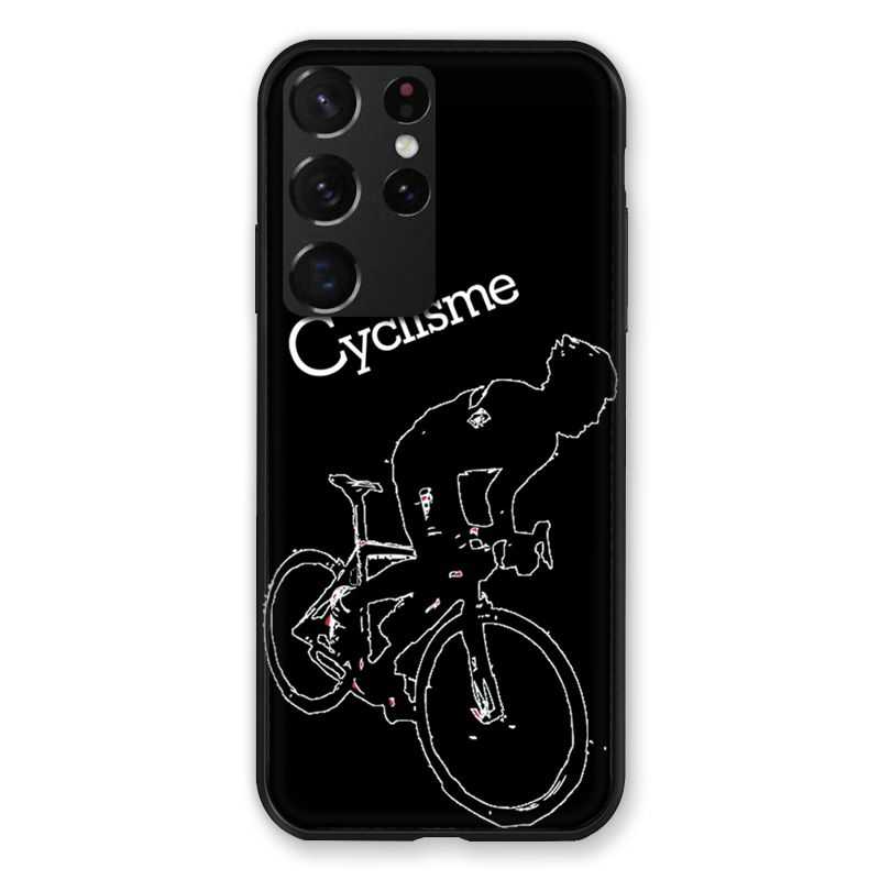 Coque Pour Samsung Galaxy S21 Ultra Cyclisme Ombre Blanche