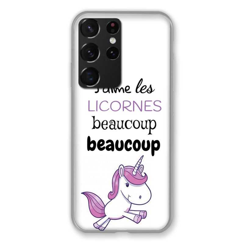 Coque Pour Samsung Galaxy S21 Ultra Decale Licornes