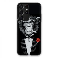 Coque Pour Samsung Galaxy S21 Ultra Decale Singe Mafia