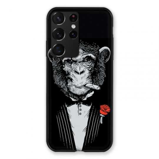 Coque Pour Samsung Galaxy S21 Ultra Decale Singe Mafia