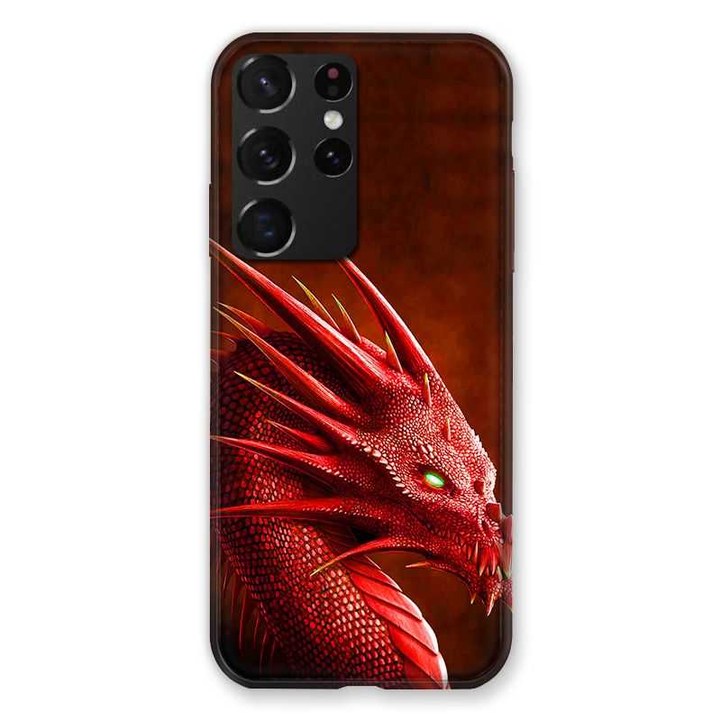 Coque Pour Samsung Galaxy S21 Ultra Dragon Rouge