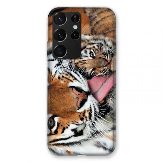 Coque Pour Samsung Galaxy S21 Ultra Bebe Tigre