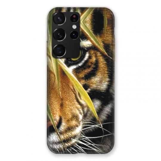 Coque Pour Samsung Galaxy S21 Ultra Oeil Tigre