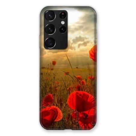 Coque Pour Samsung Galaxy S21 Ultra Fleur Coquelicot