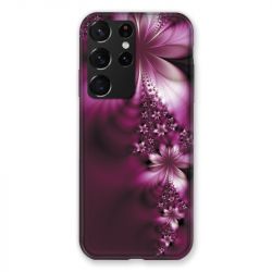 Coque Pour Samsung Galaxy S21 Ultra Fleur Violette Montante