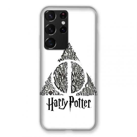 Coque Pour Samsung Galaxy S21 Ultra WB License Harry Potter Triangle Blanc