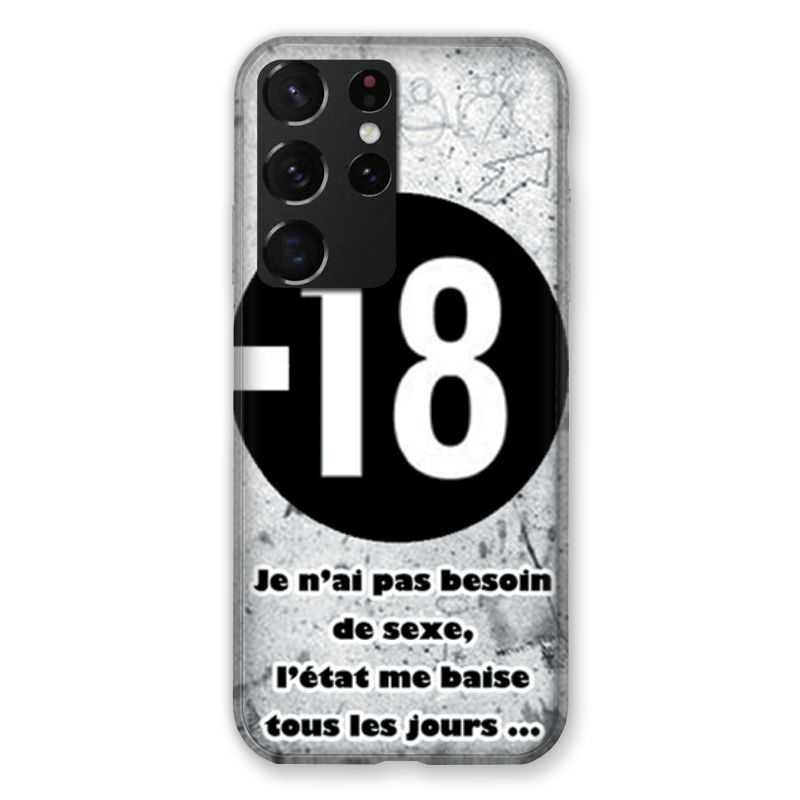Coque Pour Samsung Galaxy S21 Ultra Humour 18 Ans