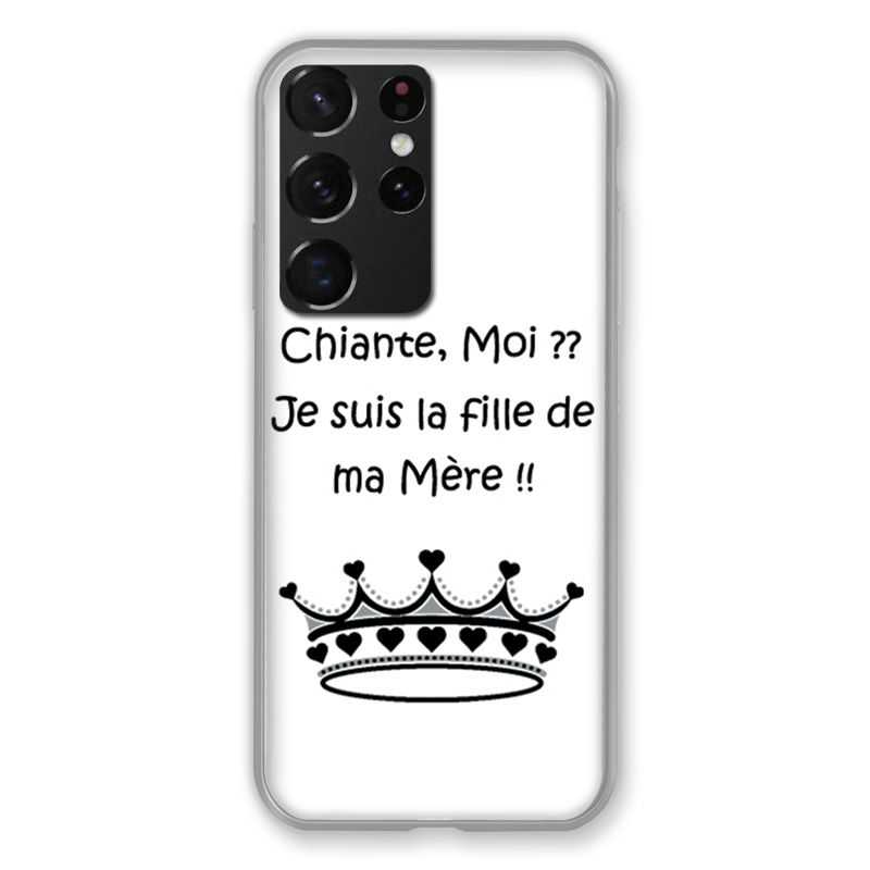 Coque Pour Samsung Galaxy S21 Ultra Humour Moi Chiante