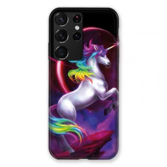 Coque Pour Samsung Galaxy S21 Ultra Licorne Arc en ciel