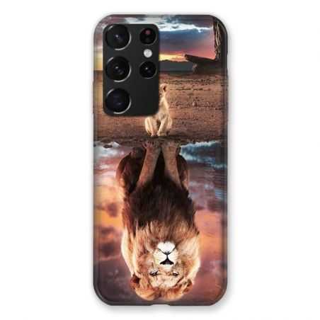 Coque Pour Samsung Galaxy S21 Ultra Lion Reflet