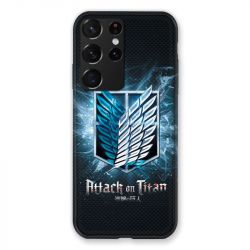 Coque Pour Samsung Galaxy S21 Ultra Manga Attaque Titans Noir