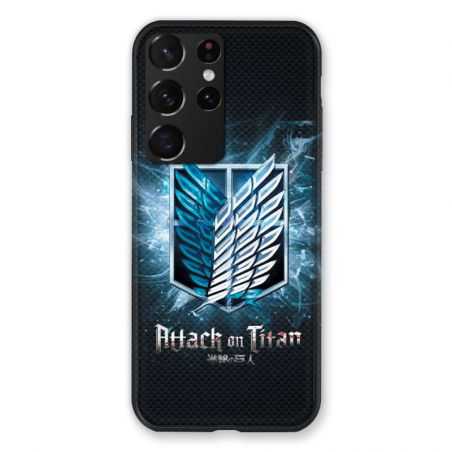 Coque Pour Samsung Galaxy S21 Ultra Manga Attaque Titans Noir