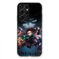 Coque Pour Samsung Galaxy S21 Ultra Manga Demon Slayer Noir