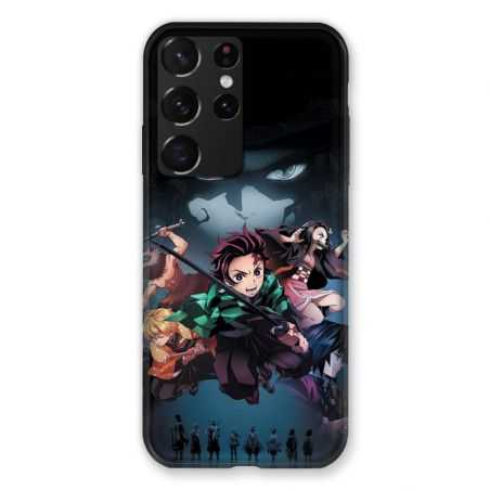 Coque Pour Samsung Galaxy S21 Ultra Manga Demon Slayer Noir