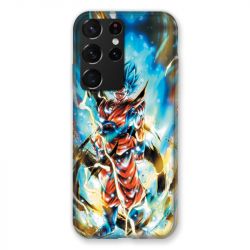 Coque Pour Samsung Galaxy S21 Ultra Manga Dragon Ball Sangoku Blanc