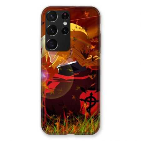 Coque Pour Samsung Galaxy S21 Ultra Manga Fullmetal Alchemist Rouge
