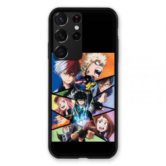Coque Pour Samsung Galaxy S21 Ultra Manga My Hero Academia Noir