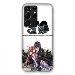 Coque Pour Samsung Galaxy S21 Ultra Manga SAO sword Art Online Blanc