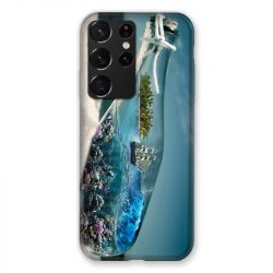 Coque Pour Samsung Galaxy S21 Ultra Mer Bouteille
