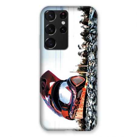 Coque Pour Samsung Galaxy S21 Ultra Moto Casque Cross