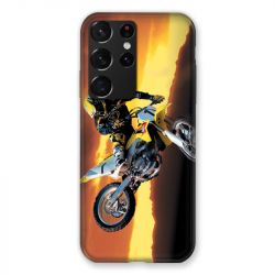 Coque Pour Samsung Galaxy S21 Ultra Moto Cross Noir