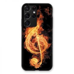 Coque Pour Samsung Galaxy S21 Ultra Musique Clé Sol Feu N