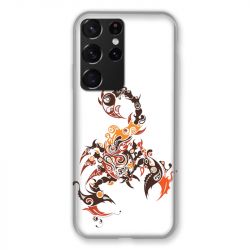 Coque Pour Samsung Galaxy S21 Ultra Scorpion Blanc