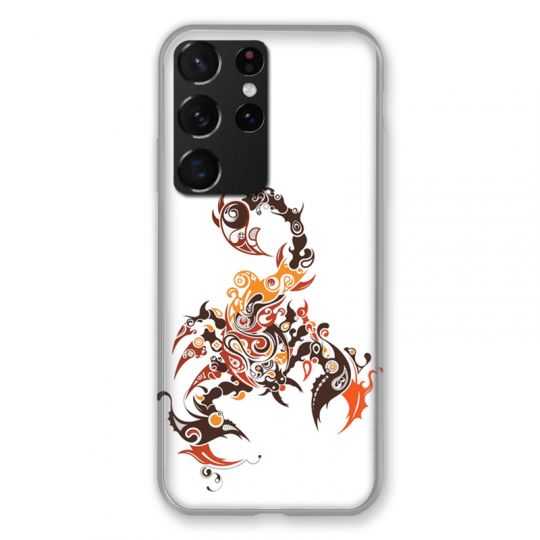 Coque Pour Samsung Galaxy S21 Ultra Scorpion Blanc