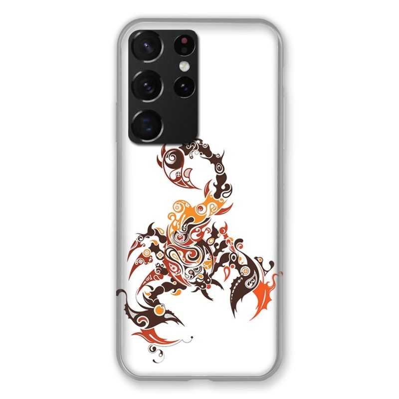 Coque Pour Samsung Galaxy S21 Ultra Scorpion Blanc