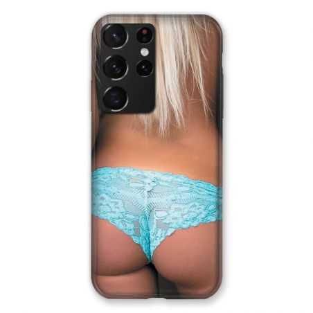 Coque Pour Samsung Galaxy S21 Ultra Sexy Tanga Bleu