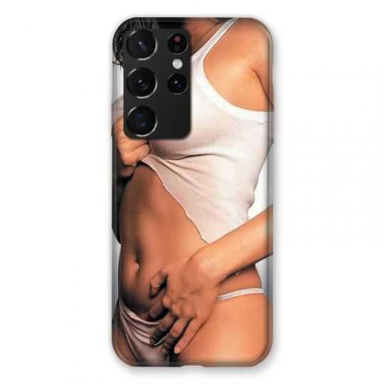 Coque Pour Samsung Galaxy S21 Ultra Sexy Tee Shirt Blanc