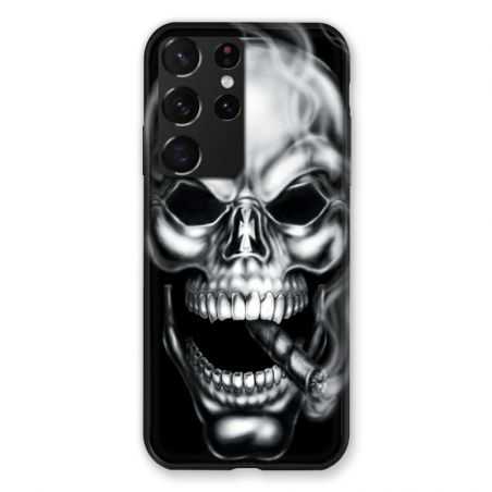 Coque Pour Samsung Galaxy S21 Ultra Tete de Mort Fume