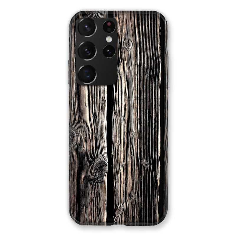Coque Pour Samsung Galaxy S21 Ultra Texture Bois