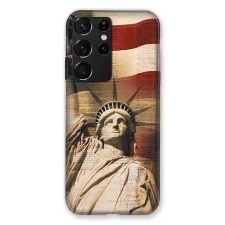 Coque Pour Samsung Galaxy S21 Ultra Amerique USA Statue liberté