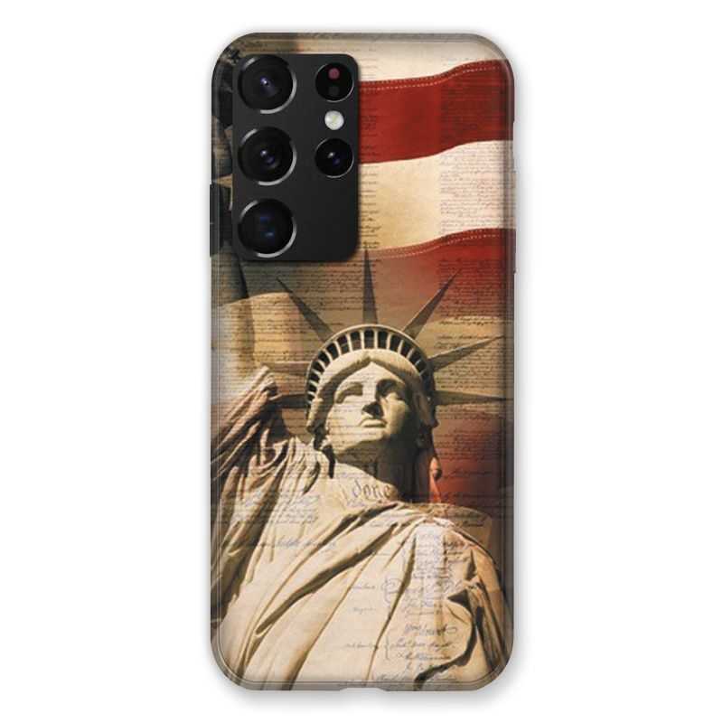 Coque Pour Samsung Galaxy S21 Ultra Amerique USA Statue liberté