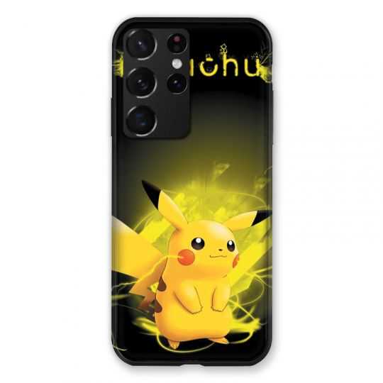 Coque Pour Samsung Galaxy S21 Ultra Pokemon Pikachu Eclair