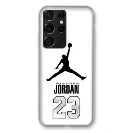Coque Pour Samsung Galaxy S21 Ultra Jordan 23 Blanc