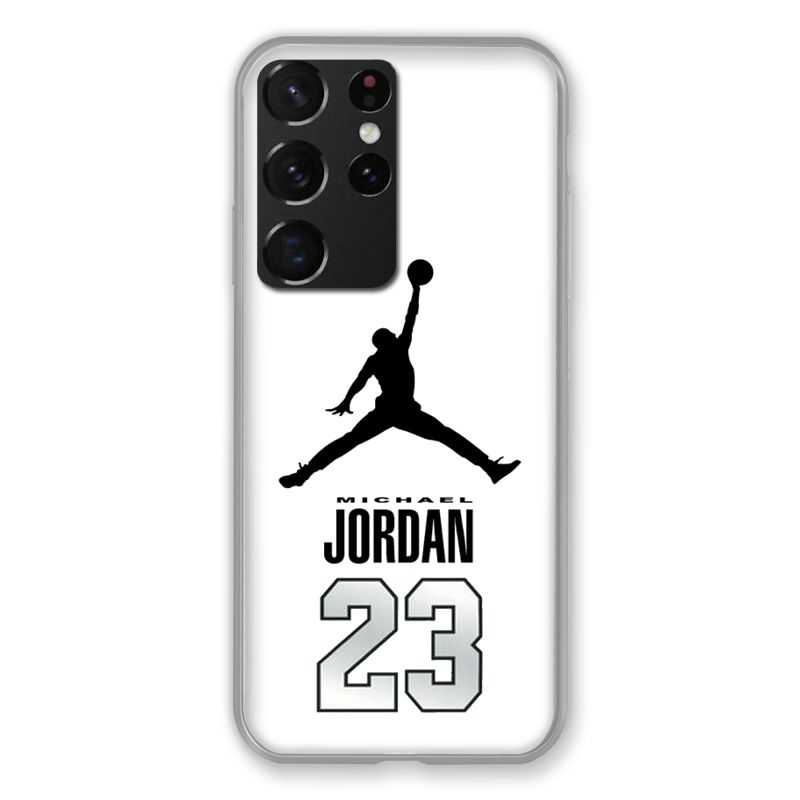 Coque Pour Samsung Galaxy S21 Ultra Jordan 23 Blanc